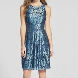 Eliza J. Metallic Floral Sheath Dress
